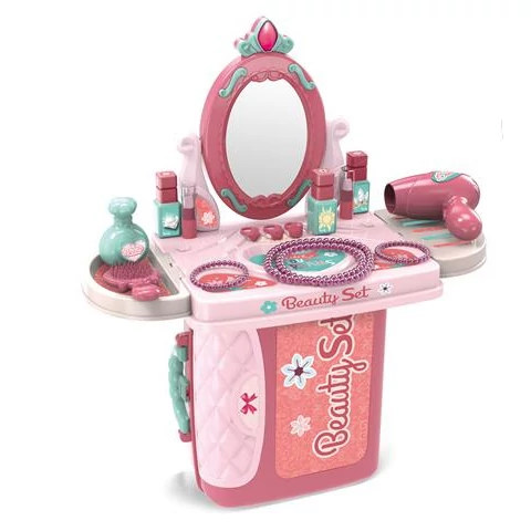 Pink 3az1-ben hordozható játék szépségszett bőröndben