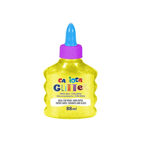 Csillámló folyékony neon sárga ragasztó 88ml - Carioca