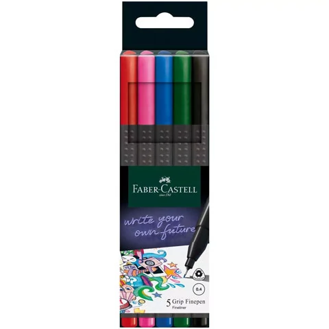 Faber-Castell: Grip 0,4mm-es tűfilctoll szett 5db-os