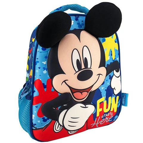 Mickey egér Fun Starts Here 3D mintás ovis hátizsák 27x10x31cm