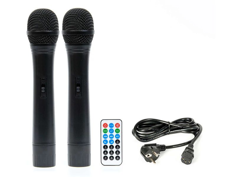 Thunder ACCU-10 400W akkumulátoros hordozható hangfal (2xMik + MP3 + Bluetooth + FM)
