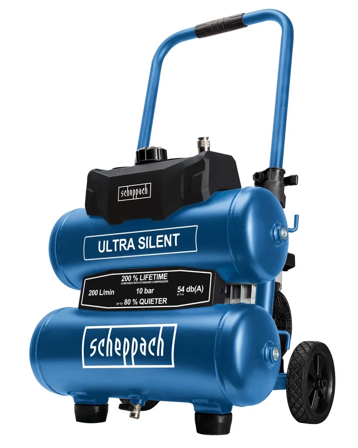 Scheppach HC 20 SI TWIN kompresszor 20L ultracsendes/olajmentes/kéthengeres (5906145901)