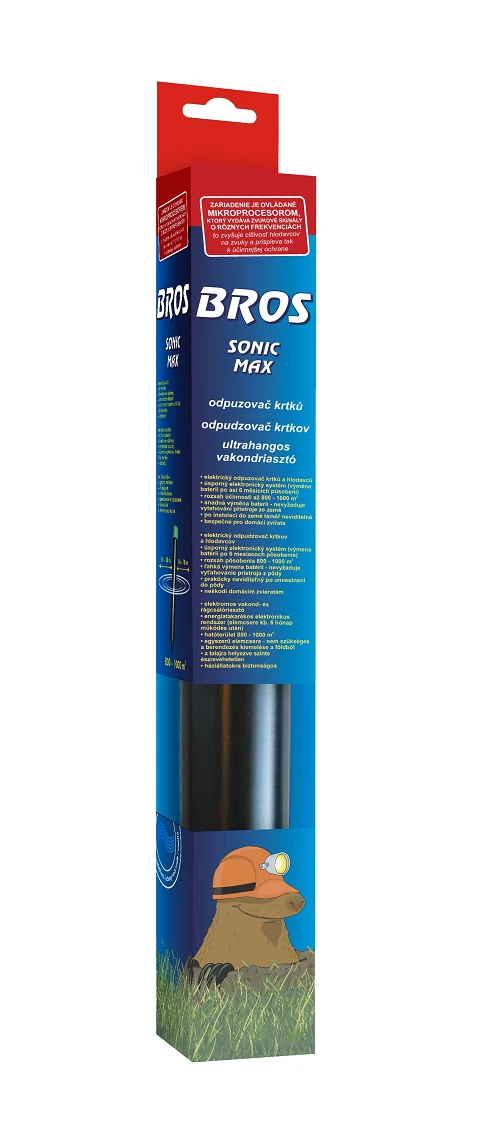Bros Sonic Max Ultrahangos vakondriasztó, 800-1000m2 hatóterület (B234)