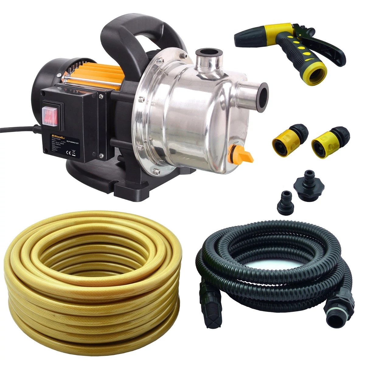 Riwall REJP 1000 INOX SET - Kerti szivattyú 1000 W szett (EP26A2001096B)