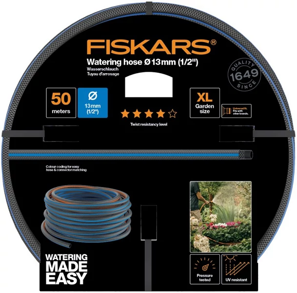 Fiskars Locsolótömlő, 13 mm (1/2'), 50 m Q4 (1027106)