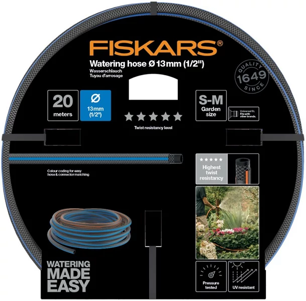 Fiskars Locsolótömlő, 13 mm (1/2'), 20 m Q5 (1027107)