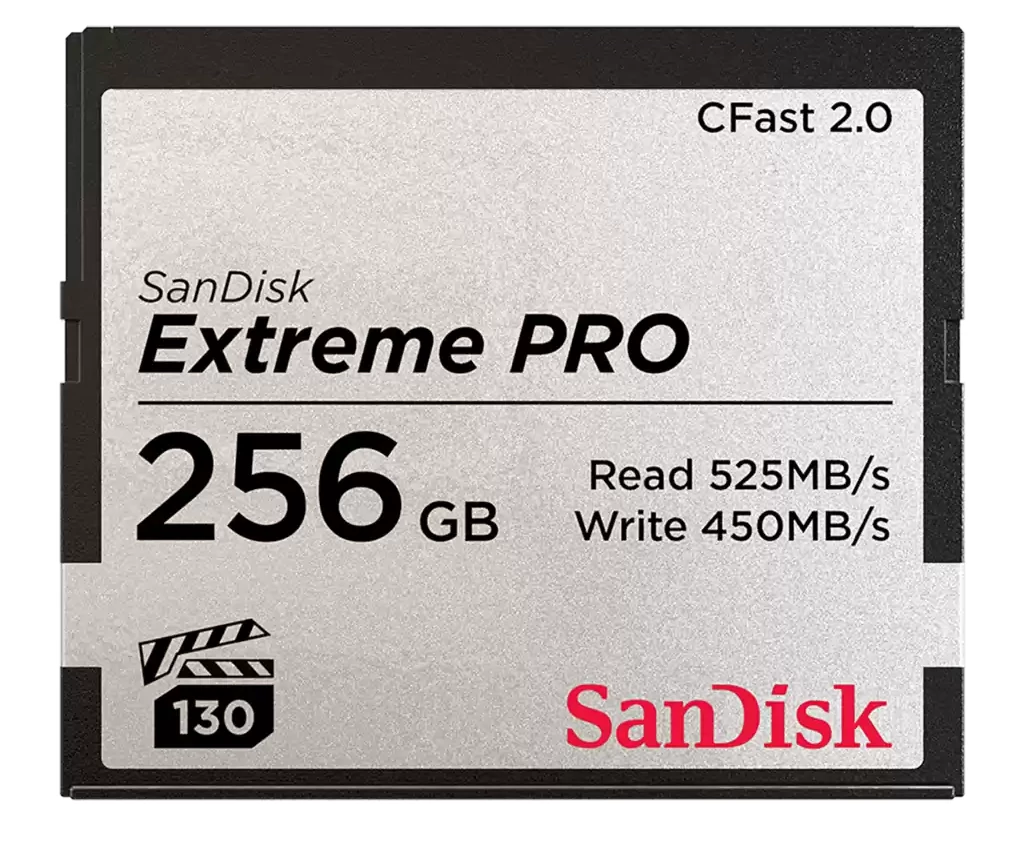Sandisk cfast 2.0 extreme pro kártya 256gb, 525mb/s, vpg130 (173445)