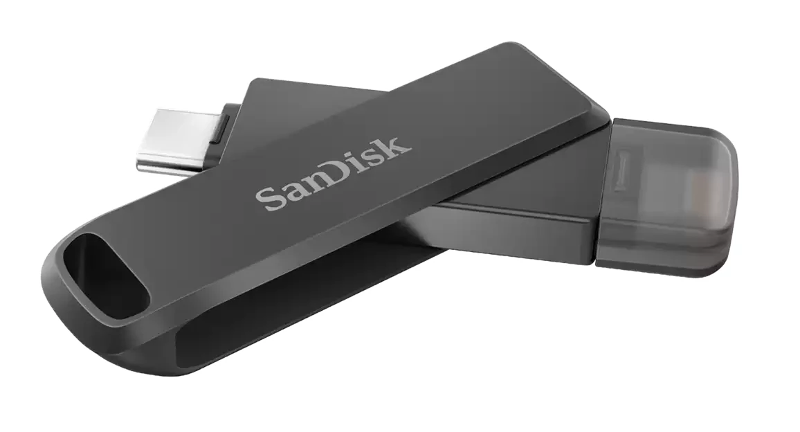 Sandisk ixpand flash drive luxe 64gb, usb-c+lightning (186552)