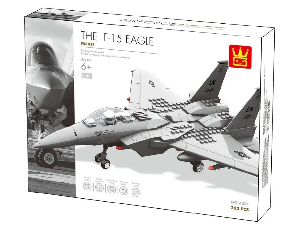 F-15 vadász repülőgép | 270 db építőkocka | építőjáték | WANGE 4004