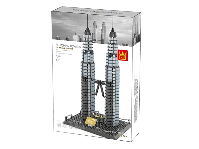 Petronas tornyok Kuala Lumpur – Malájzia | 1175 db építőkocka | építőjáték | WANGE 5213