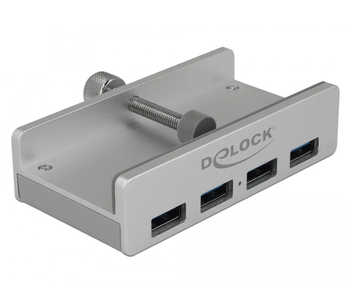 Delock Külso USB 3.0 hub 4 bemenettel záró csavarral