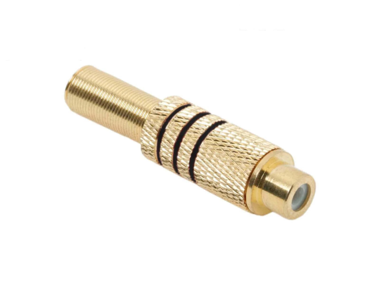 MK Audio RC-312 RCA mama aljzat, lengő, fém ház - FEKETE