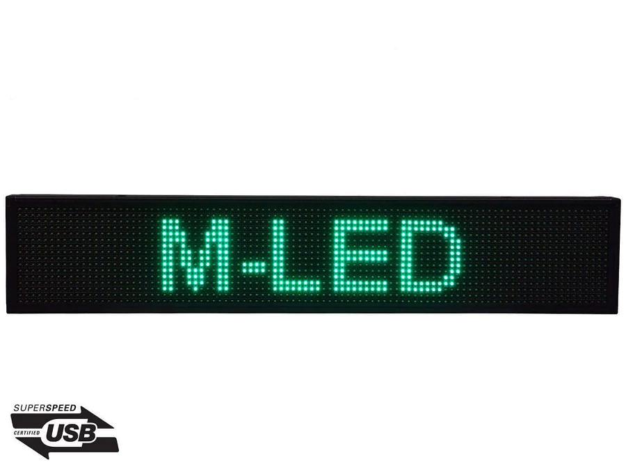 M-LED ID-16x96G (16x96 cm) BELTÉRI LED fényújság (ZÖLD)