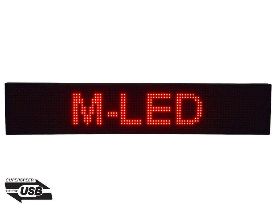 M-LED ID-16x96R (16x96 cm) BELTÉRI LED fényújság (PIROS)