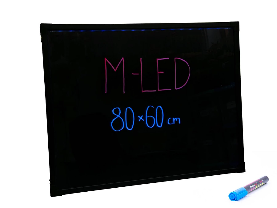M-LED LB-80PR Írható LED reklám tábla, PRO (80x60 cm) + 1db filc