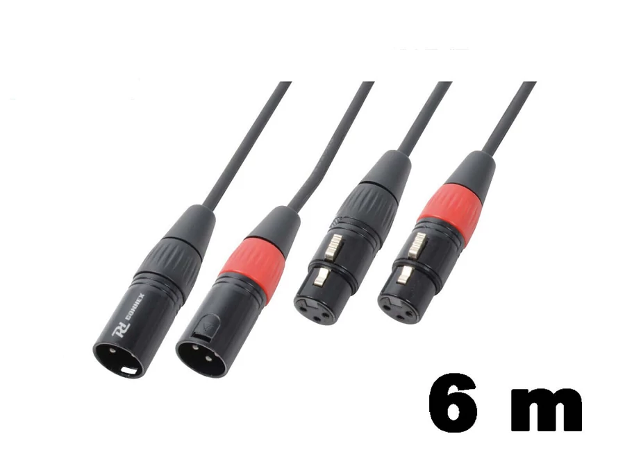 PD Connex CX60-6 sztereo jelkábel  (2x XLR mama - 2x XLR papa) - (6 m)