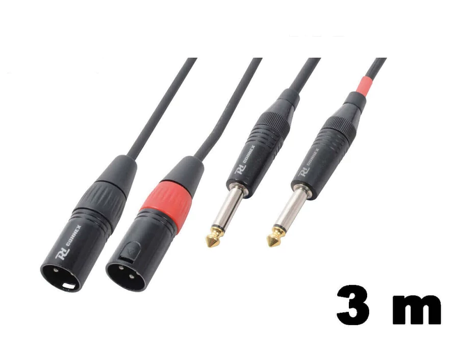 PD Connex CX64-3 sztereo jelkábel  (2x XLR papa - 2×6,3 mm Jack) - (3 m)