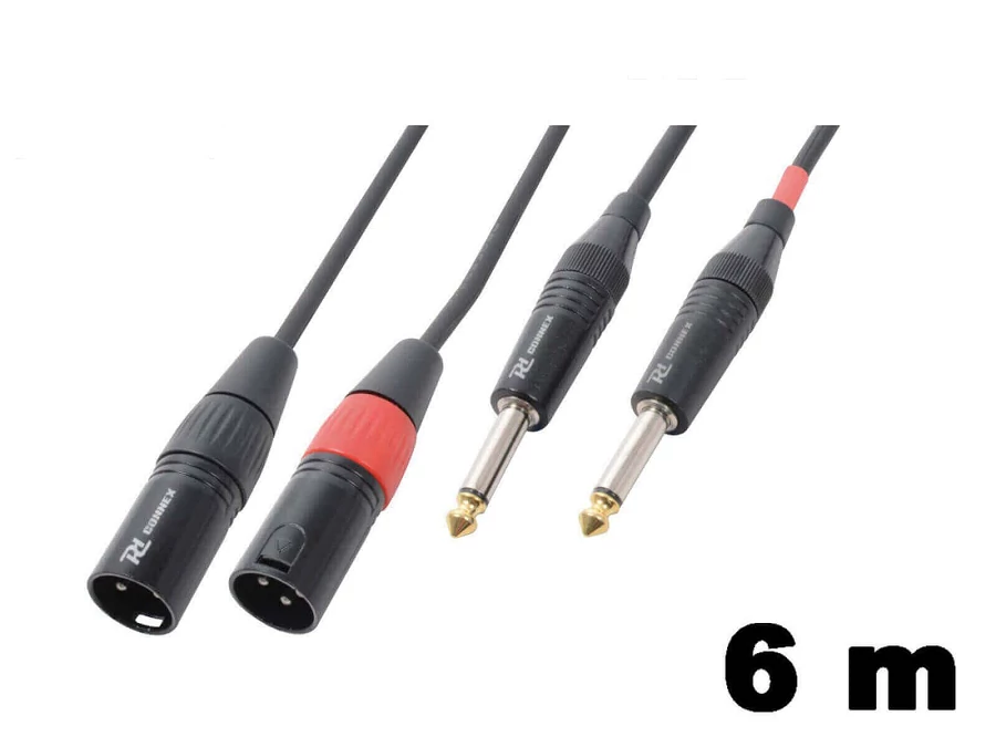PD Connex CX64-6 sztereo jelkábel  (2x XLR papa - 2×6,3 mm Jack) - (6 m)