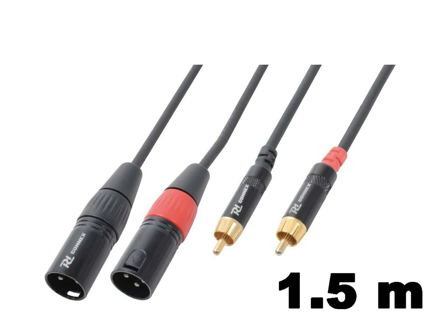 PD Connex CX66-1,5 sztereo jelkábel  (2x XLR papa - 2x RCA) - (1,5 m)