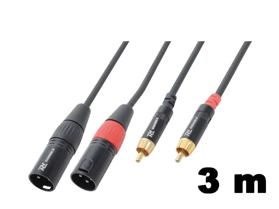 PD Connex CX66-3 sztereo jelkábel  (2x XLR papa - 2x RCA) - (3 m)