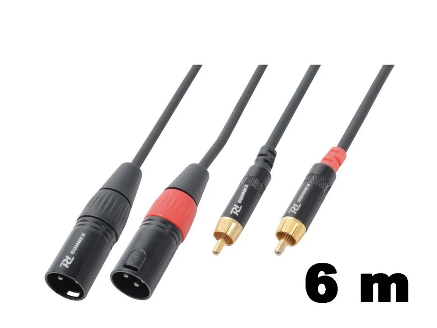 PD Connex CX66-6 sztereo jelkábel  (2x XLR papa - 2x RCA) - (6 m)
