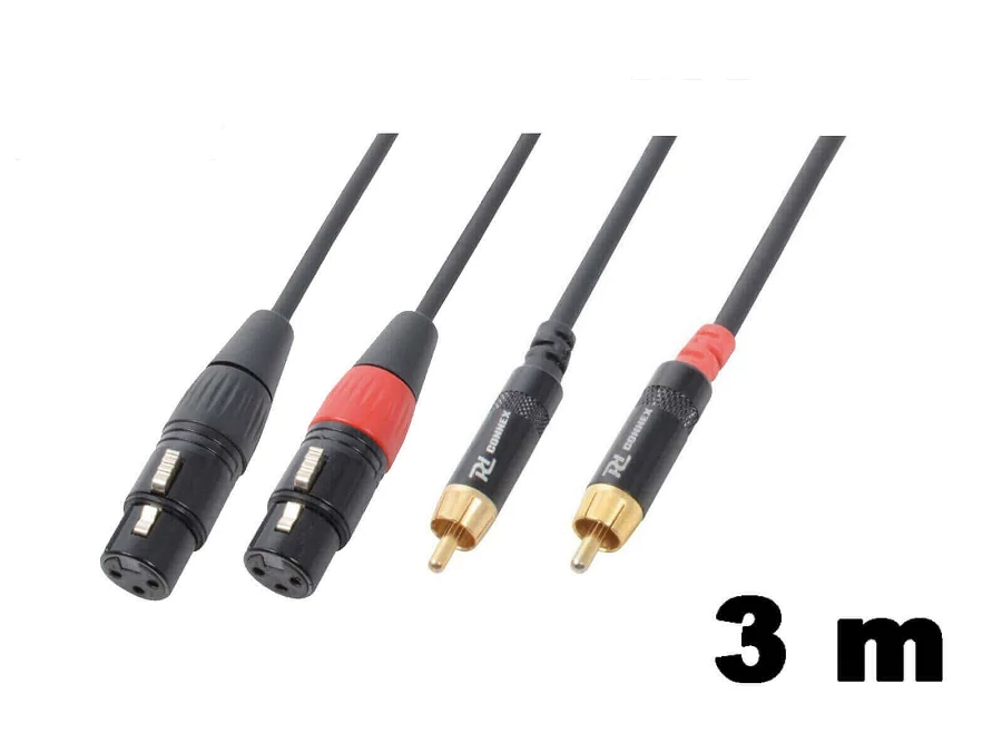 PD Connex CX68-3 sztereo jelkábel  (2x XLR mama - 2x RCA papa) - (3 m)