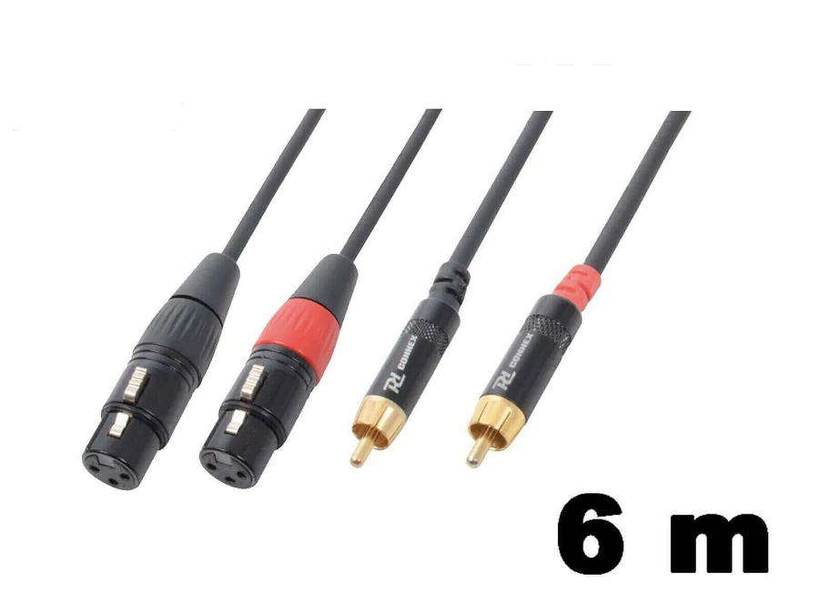 PD Connex CX68-6 sztereo jelkábel  (2x XLR mama - 2x RCA papa) - (6 m)