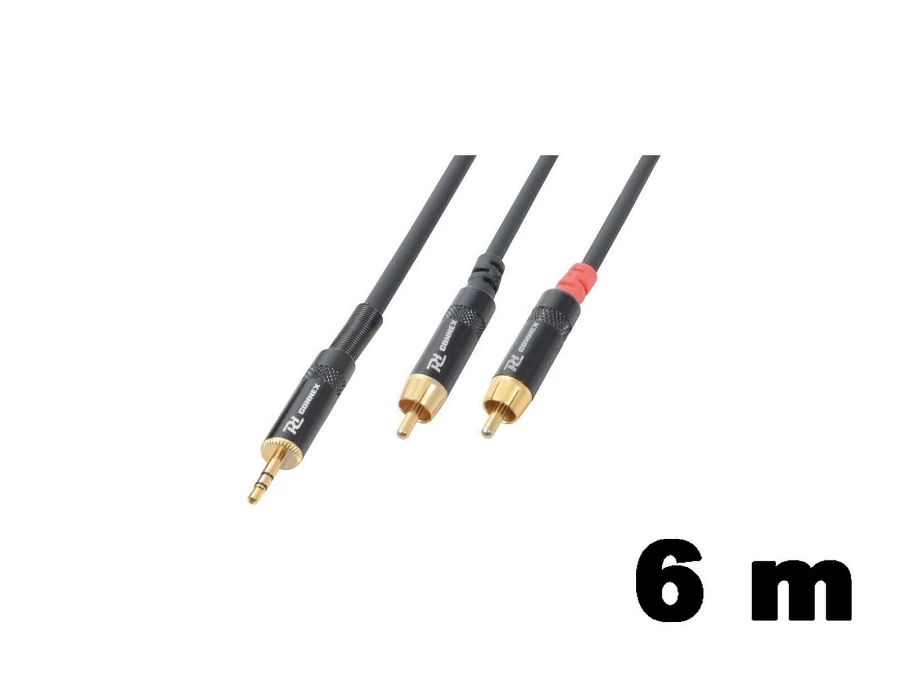 PD Connex CX85-6 sztereo jelkábel (3,5 mm Jack - 2x RCA) - (6 m)