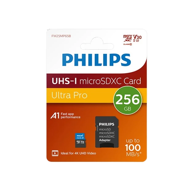 Philips Micro SDXC Memóriakártya 256GB Class 10 UHS-I U1 Adapter