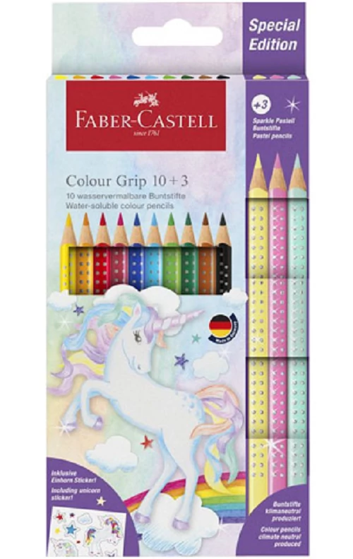 Faber-Castell: Grip Unikornis színes ceruza szett 10+3 db pasztell színnel