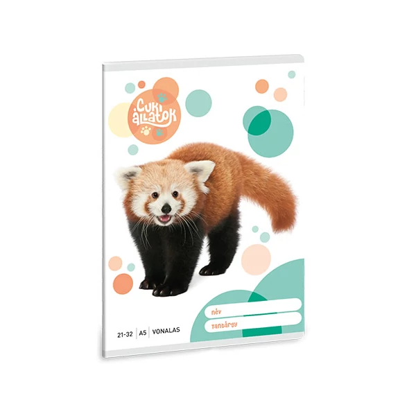 Ars Una: Cuki vörös panda vonalas füzet A/5 21-32