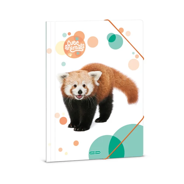 Ars Una: Cute Animals - Cuki vörös panda gumis mappa A/4-es méret
