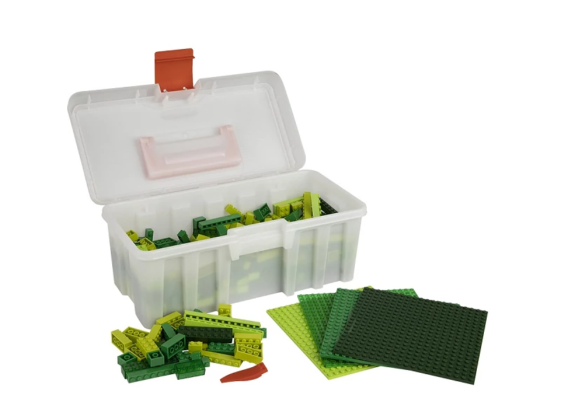 Vegyes zöld építőkocka készlet (alapkockák) | építőkocka készlet | 600 db építőkocka | Q-BRiCKS®