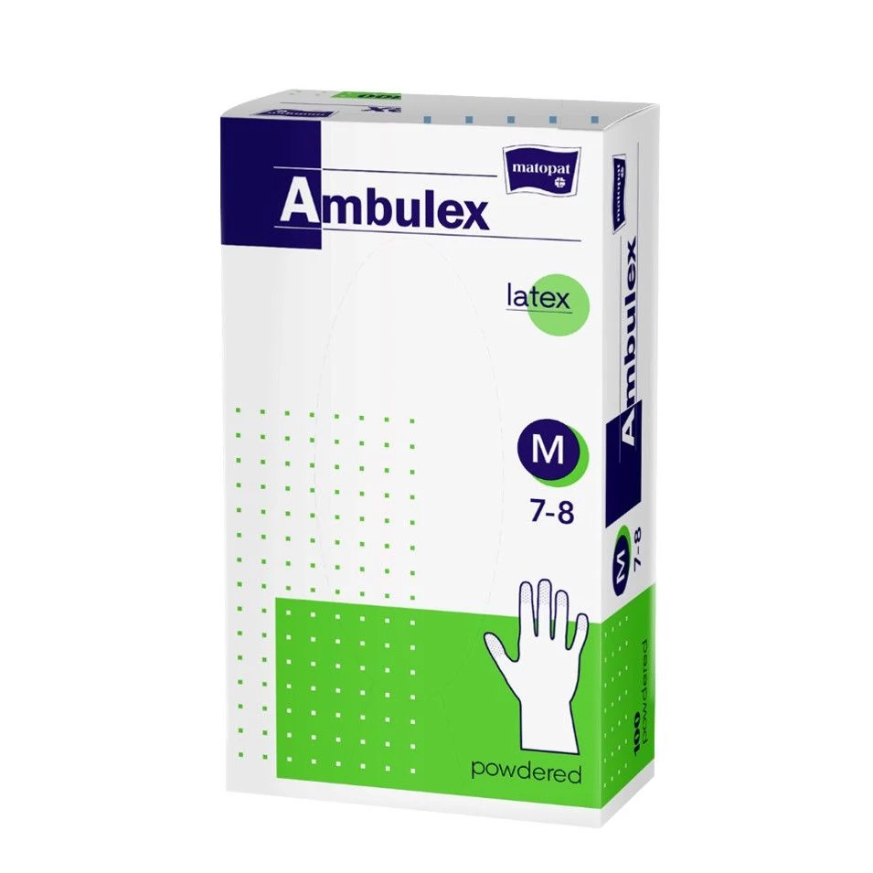 Ambulex kesztyű latex púderes M 100db