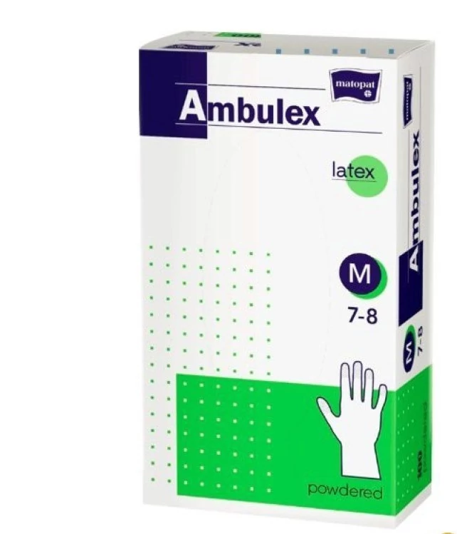 Ambulex kesztyű latex púderes S 100db