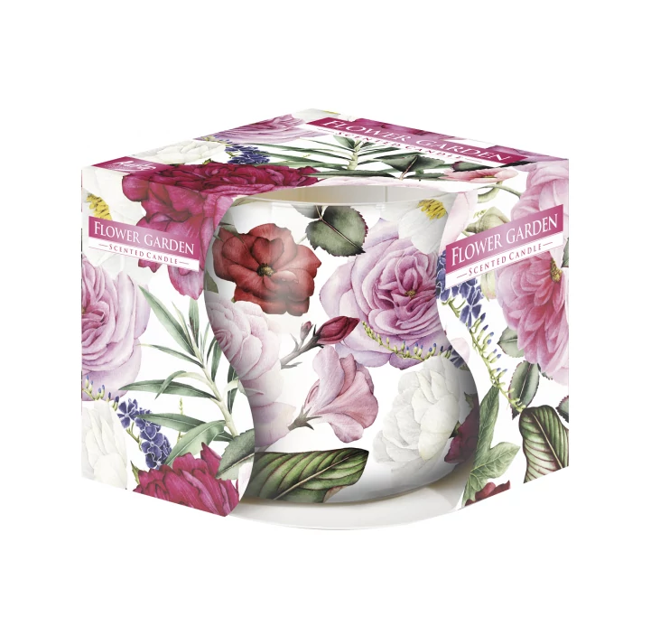 Flower garden virágos mintájú poharas illatgyertya 100g