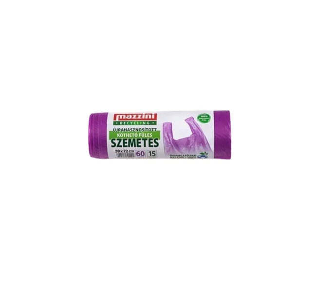 Mazzini újrahasznosított köthető füles szemeteszsák 60L 15db