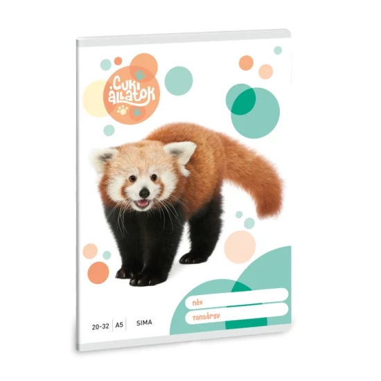 Ars Una: Cuki állatok - Vörös panda sima füzet A/5 20-32
