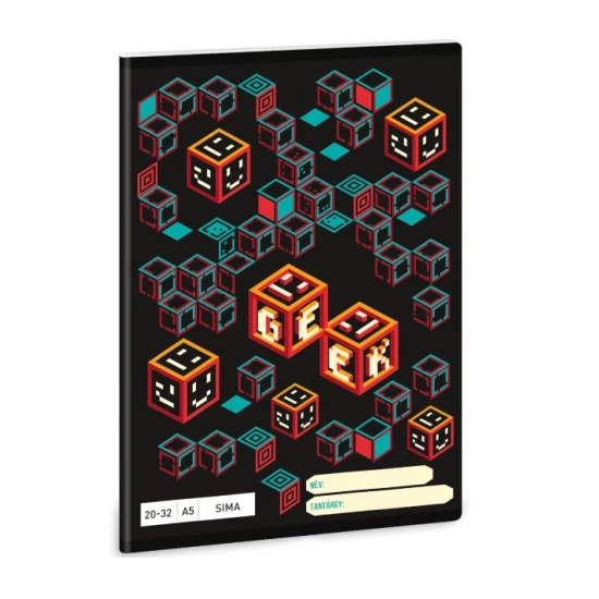 Ars Una: Geek mintás sima füzet A/5 20-32