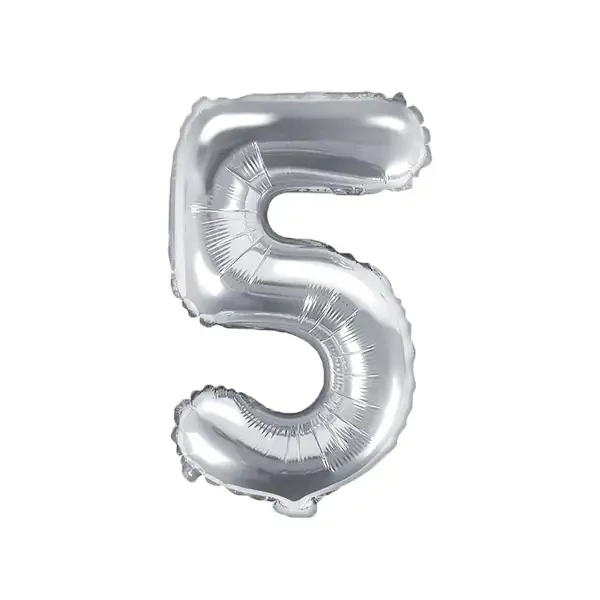 Party évszámos fólialufi ezüst színű 5-ös 35cm
