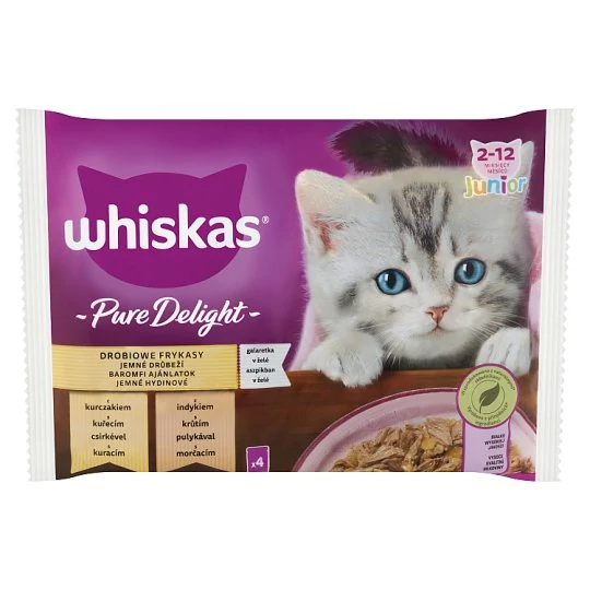 Whiskas junior szárnyas alutasakos macskaeledel aszpikban 4x85g