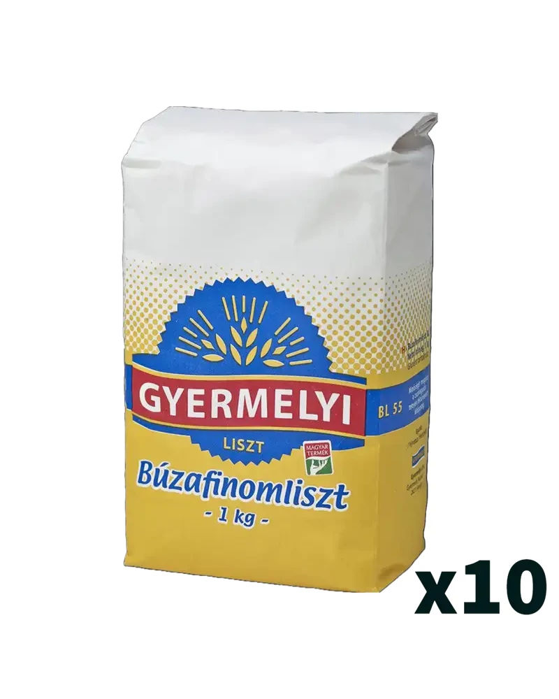 Gyermelyi BL 55 búzafinomliszt 10x1kg - csak egyedi szállítással vagy személyes átvétellel