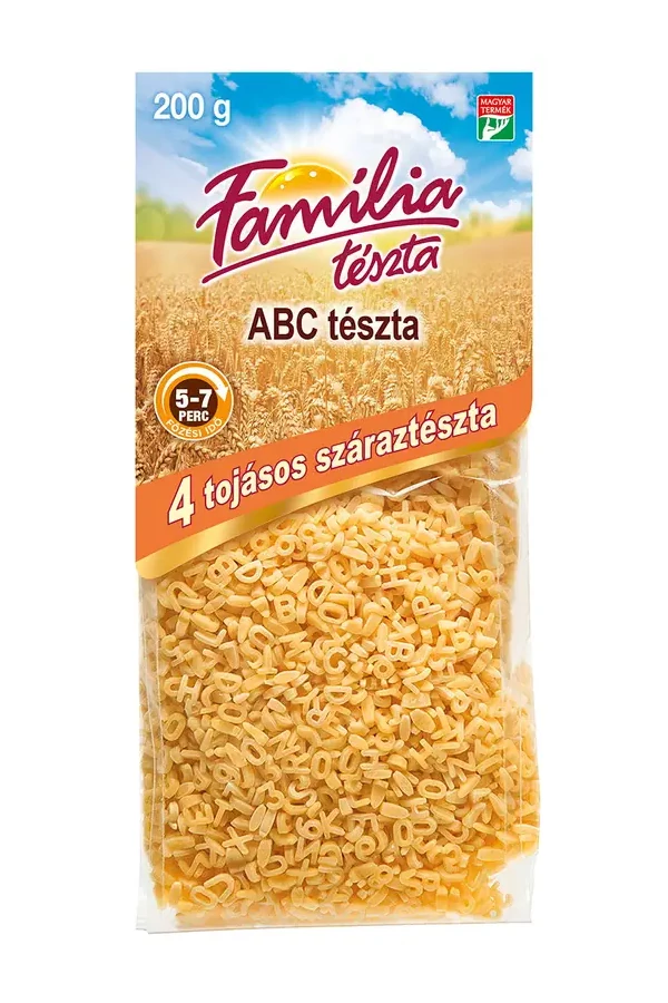 Família 4 tojásos bordázott ABC tészta 200g