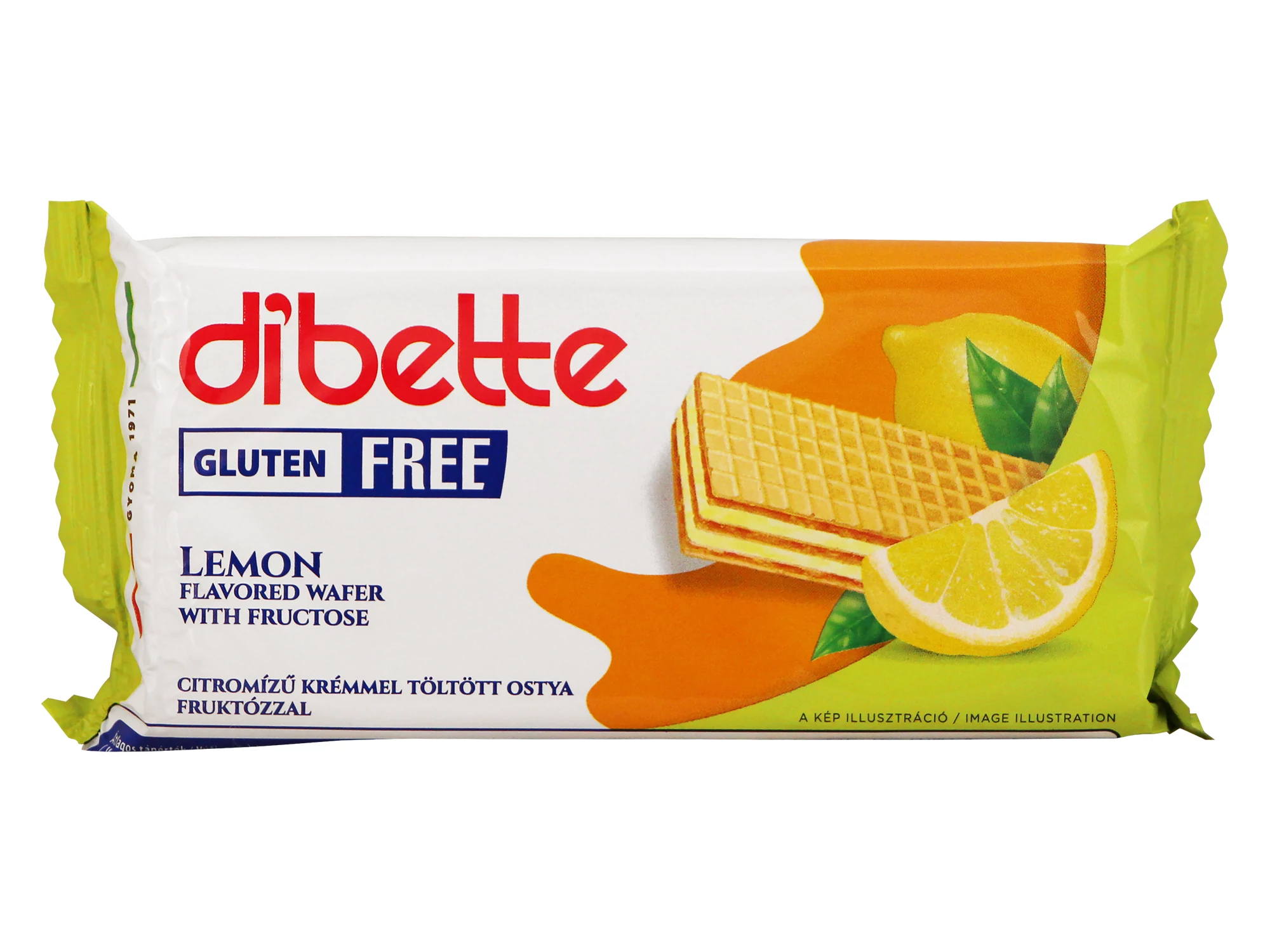 Dibette citrom ízű krémmel töltött ostya, fruktózzal gluténmentes 50 g