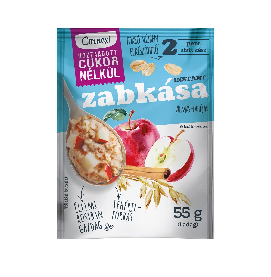 Cornexi zabkása almával és fahéjjal, édesítőszerrel 55g
