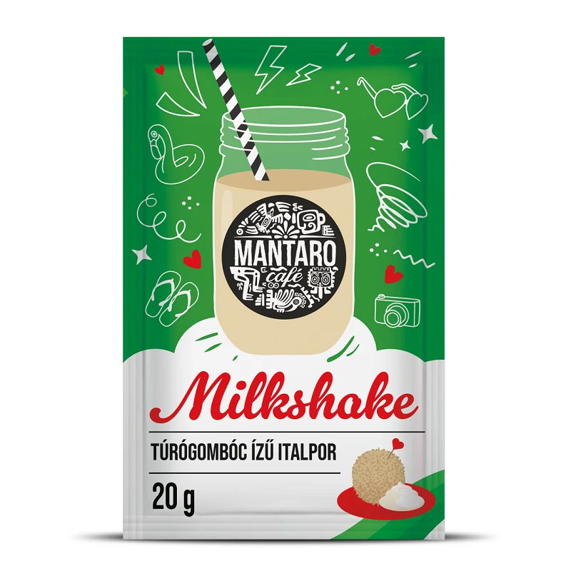 Mantaro milkshake túrógombóc ízű italpor 20g