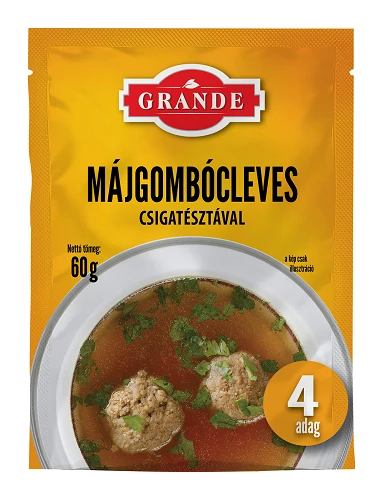 Grande májgombóc leves csigatésztával 60g