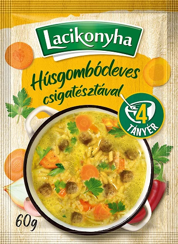 Lacikonyha húsgombócleves csigatésztával 60g
