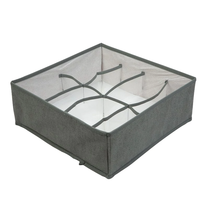 Bewello 8rekeszes szürke szöveg tárolódoboz 32x32x12cm BW2078
