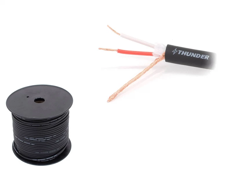 Thunder M008 Mikrofonkábel, 2 ér + árnyékolás, fekete